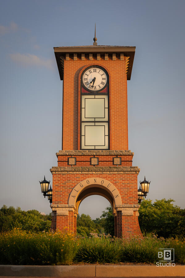 Sunset photo of downtown Algonquin Illinois in McHenry County