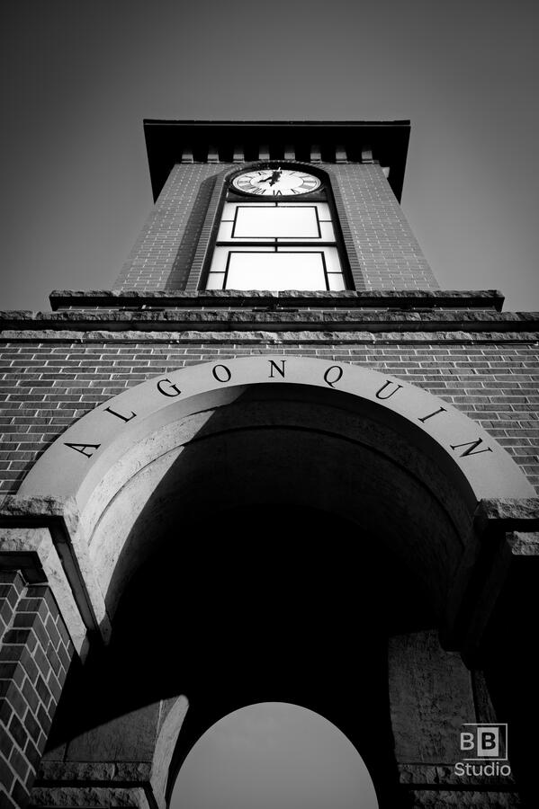 Black and white photo of downtown Algonquin Illinois in McHenry County