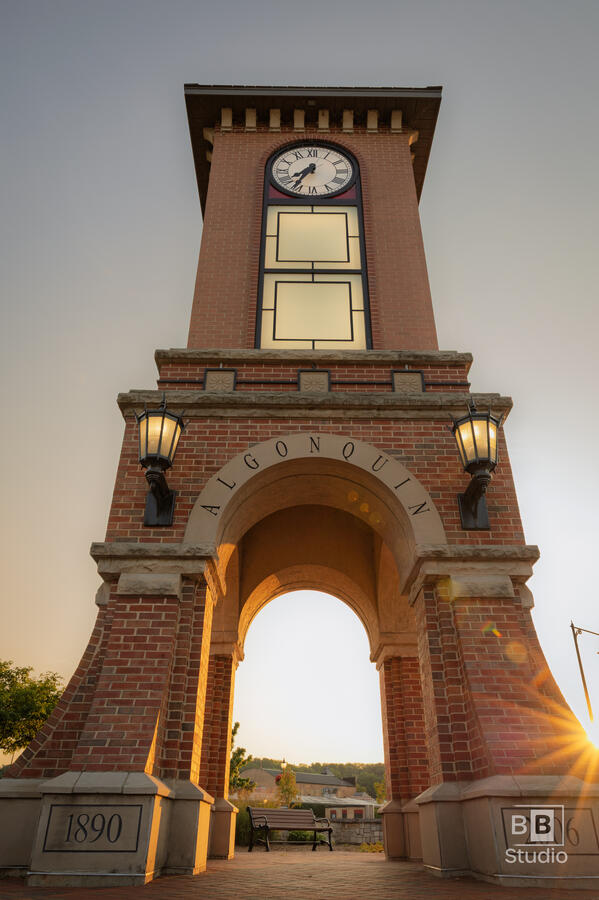Sunset photo of downtown Algonquin Illinois in McHenry County